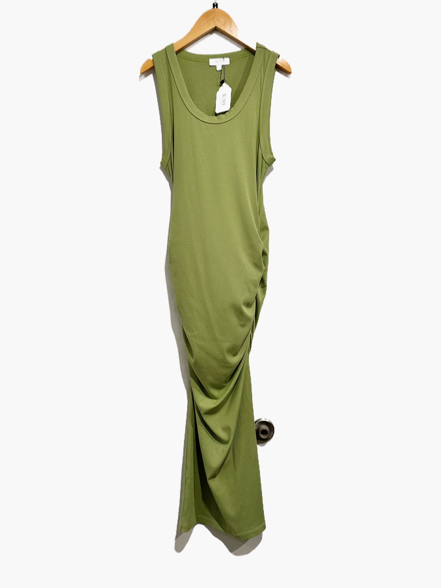 Matty M Green Ribbed Bodycon Midi Dress - Small