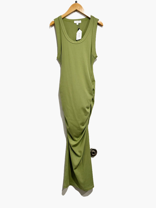 Matty M Green Ribbed Bodycon Midi Dress - Small