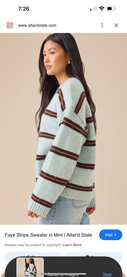 Vans Blue Stripe Sweater -XL