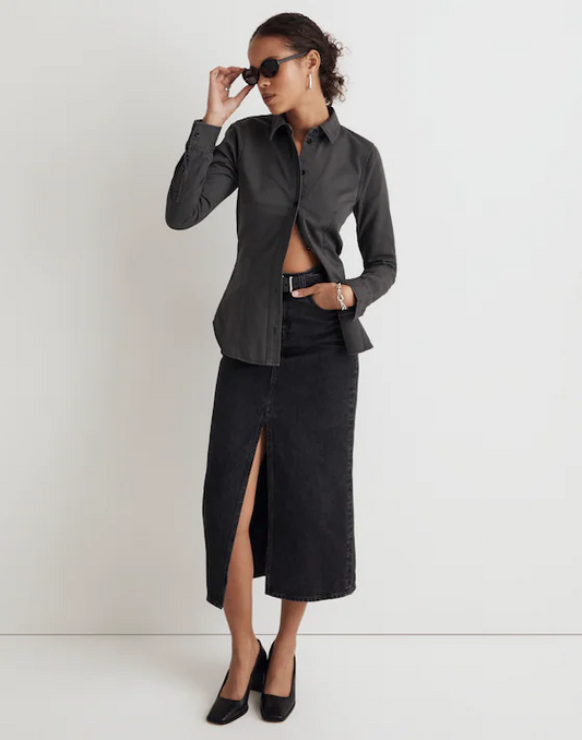 Madewell Gray Button Down -00