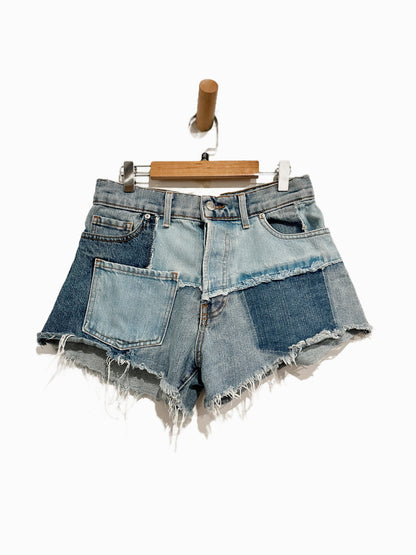 Revice Matchmaker Patchwork Denim Shorts in Love At First Sight - 26