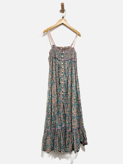 Free People Molly Jo Blue Floral Midi Dress - XS