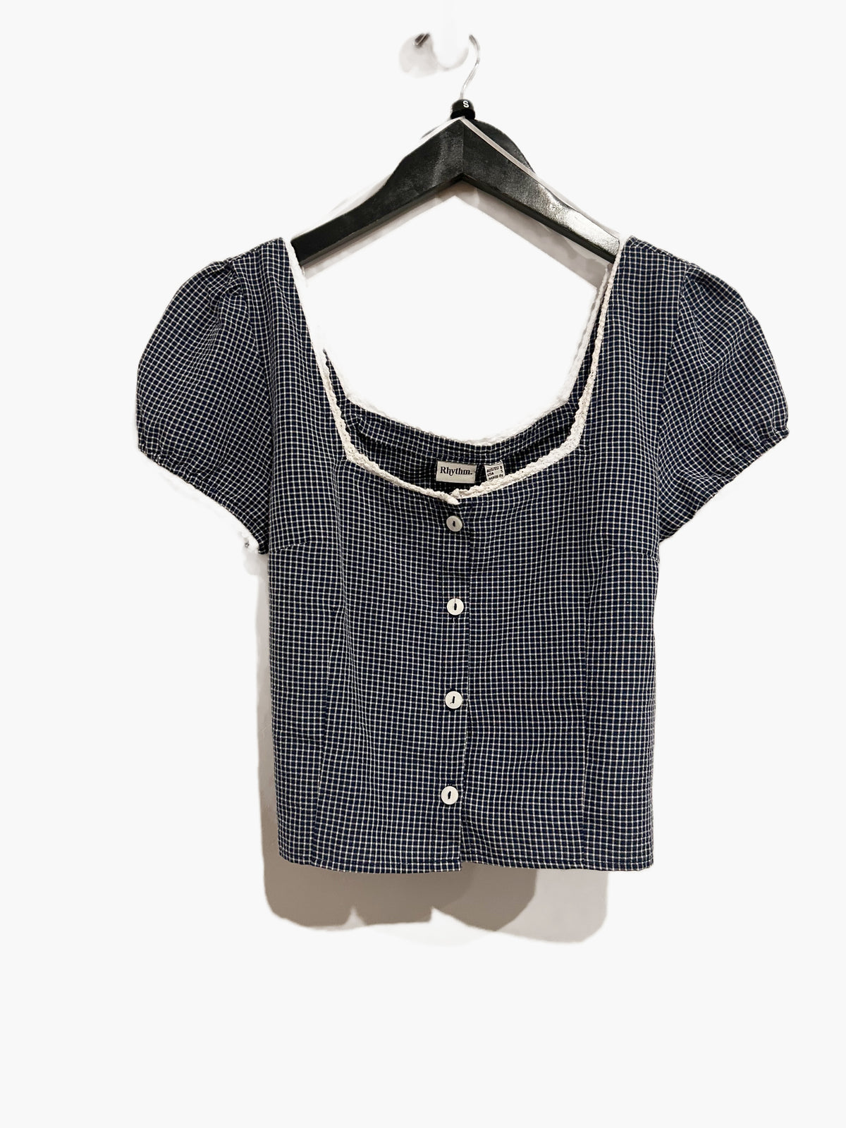 NWT Rhythm Sadie Navy Short Sleeve Top - Small