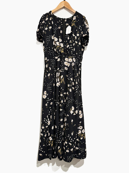 Madewell Puff-Sleeve Wrap-Front Midi Dress in Polka Daisies - 4