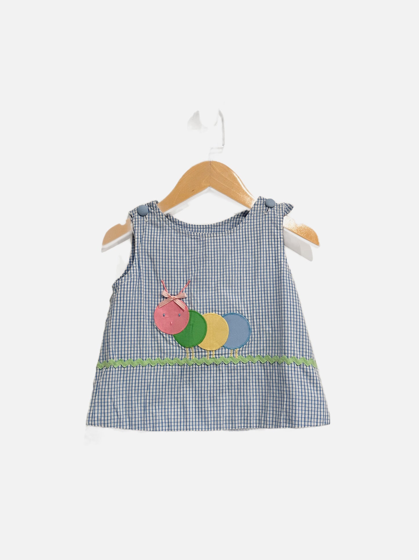 Funtasia Blue and White Gingham Reversible Bunny Dress - 9Mo