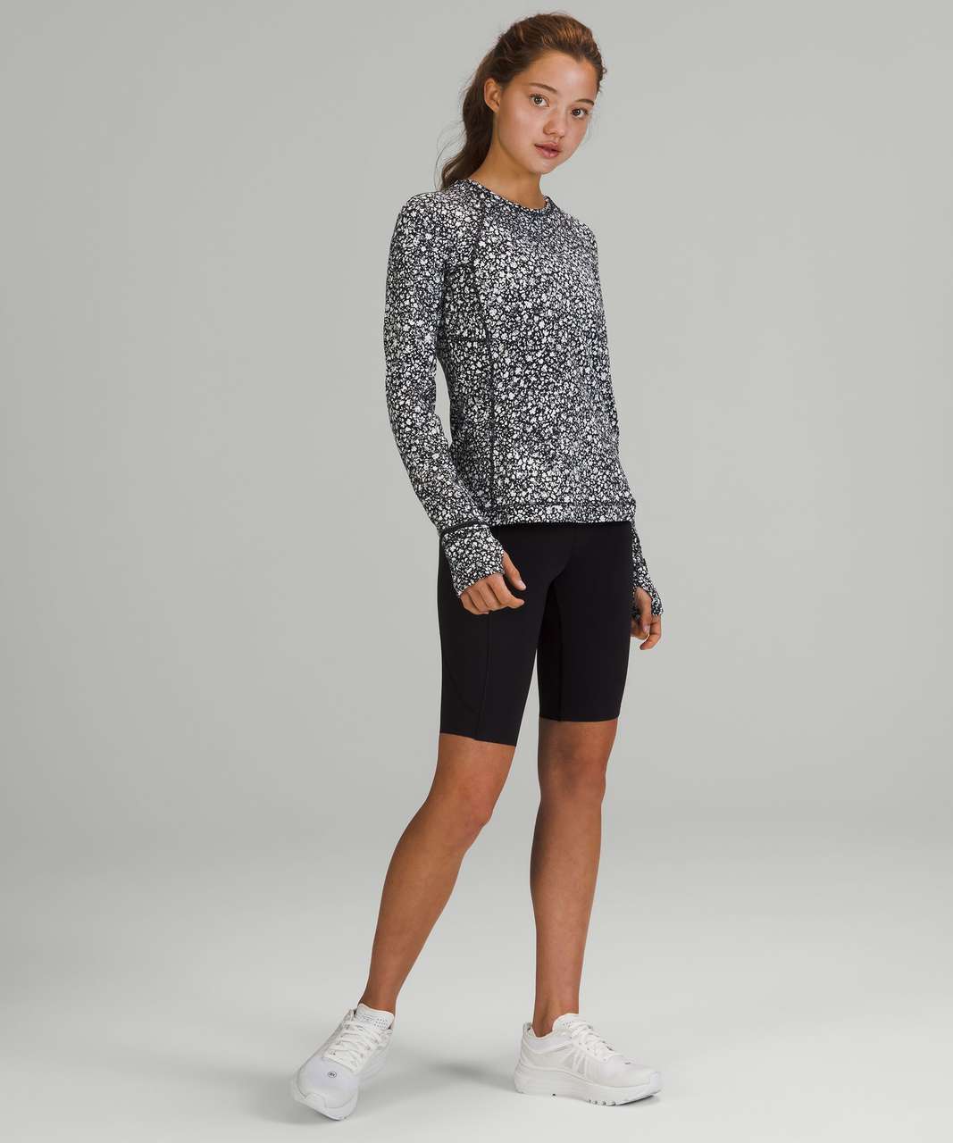 Lululemon Its Rulu Run Long Sleeve Shirt in Venture Floral Alpine White Black - 8