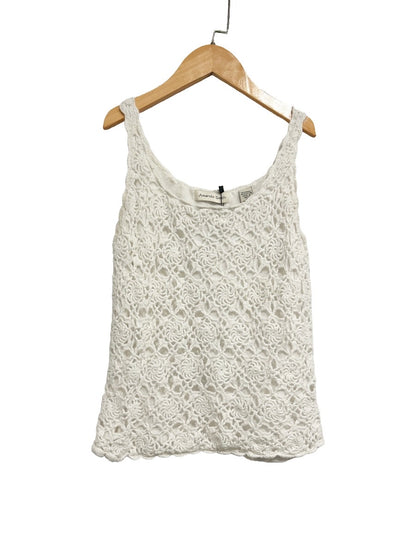 Amanda Smith Vintage White Crochet Tank - Small