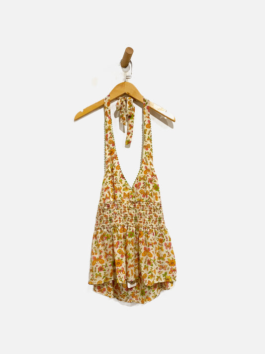 Nanette Lepore Y2K Silk Floral Halter Top - 8