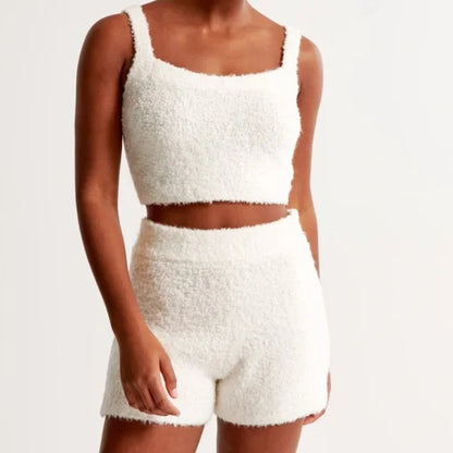 Abercrombie & Fitch Cream Tank and Short Set - Medium