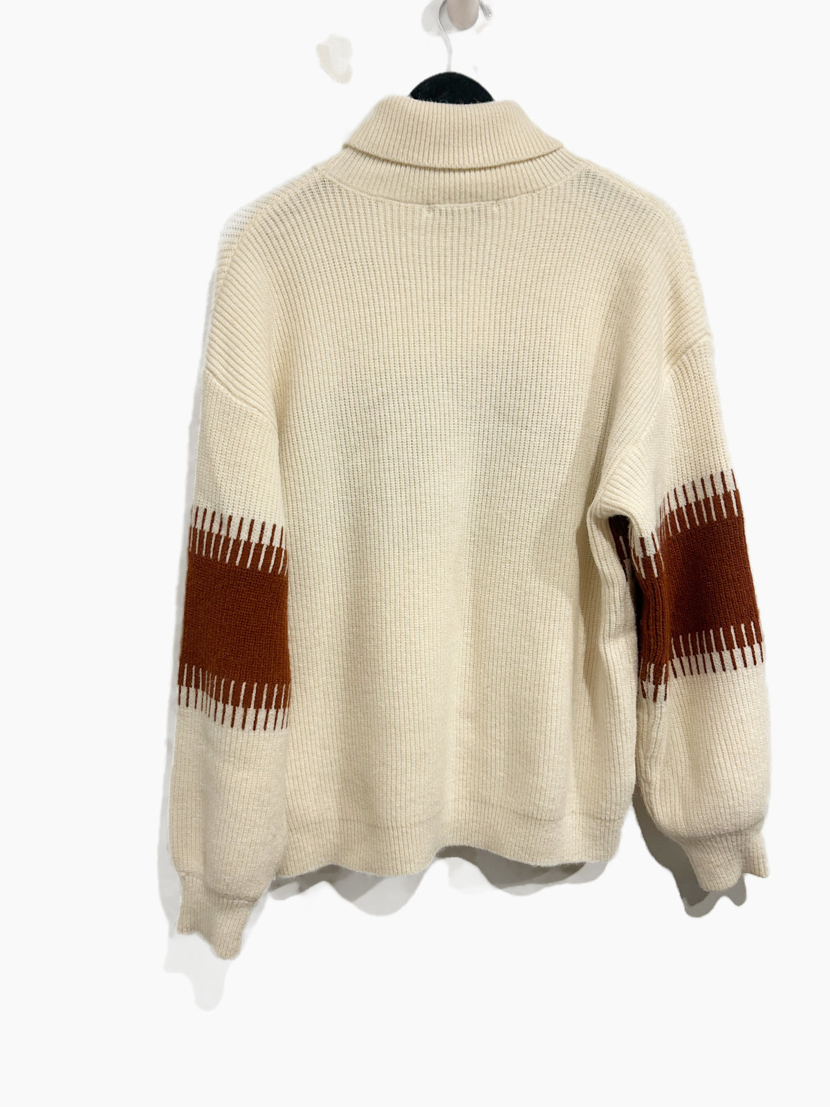 Baltic Born Antonov Turtleneck Sweater in Cream & Spice - Small