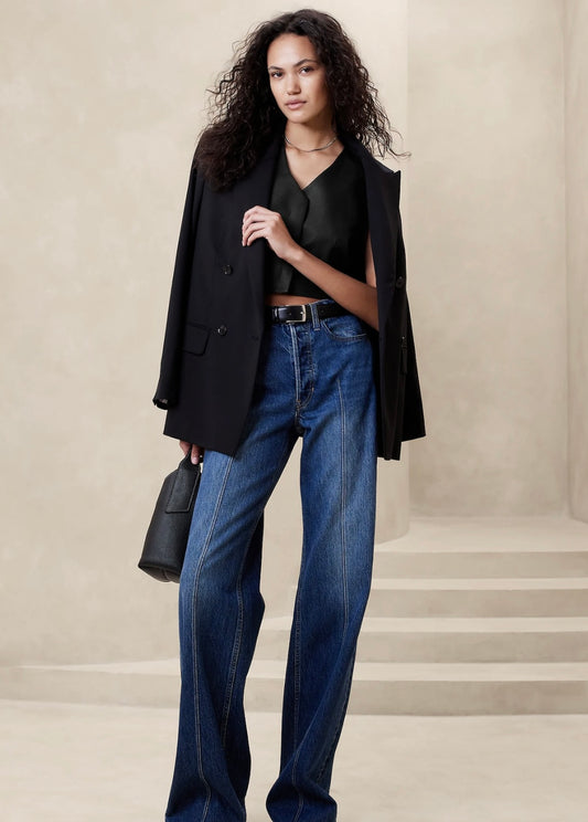 Banana Republic NWT Black Linen Vest - 0