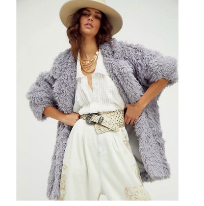 Free People Honeypie Oversized Coat in Lavender - XS