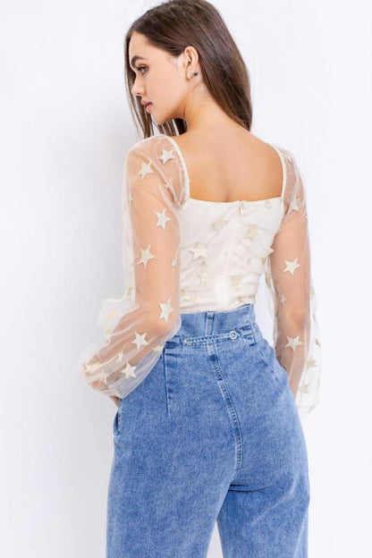 Le Lis Shining Star Mesh Bodysuit - Small