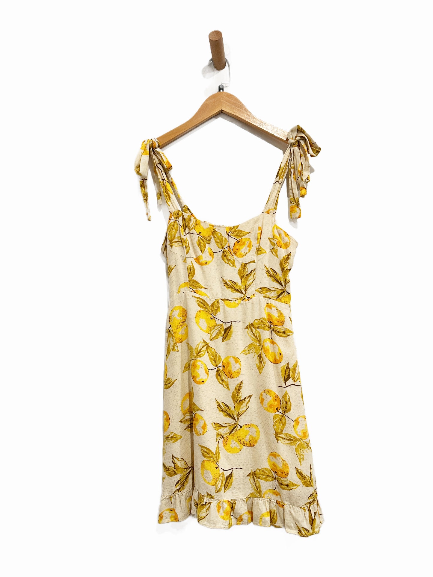 Urban Outfitters Jolene Lemon Print Linen Mini Dress - XS