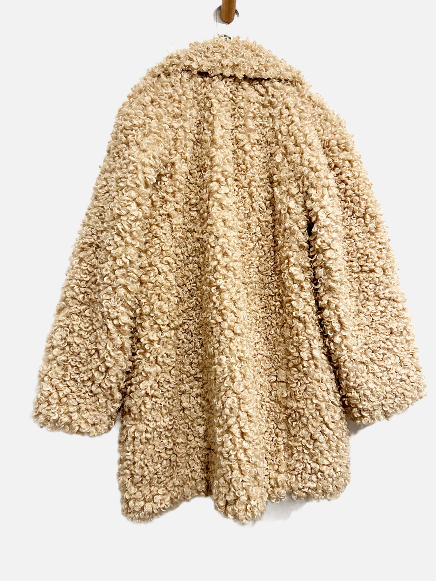 Zara Cream Teddy Shearling Coat - S/M