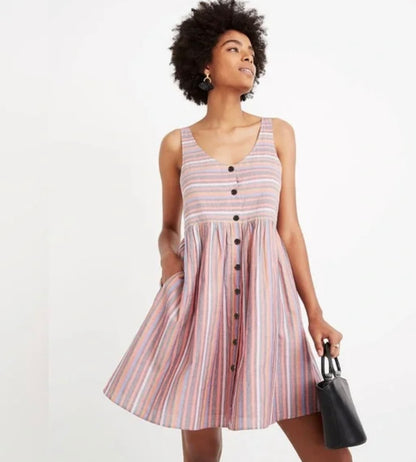 Madewell Colorful Striped Dress - XS