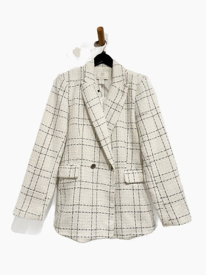 House of Harlow White and Black Plaid Blazer - Small