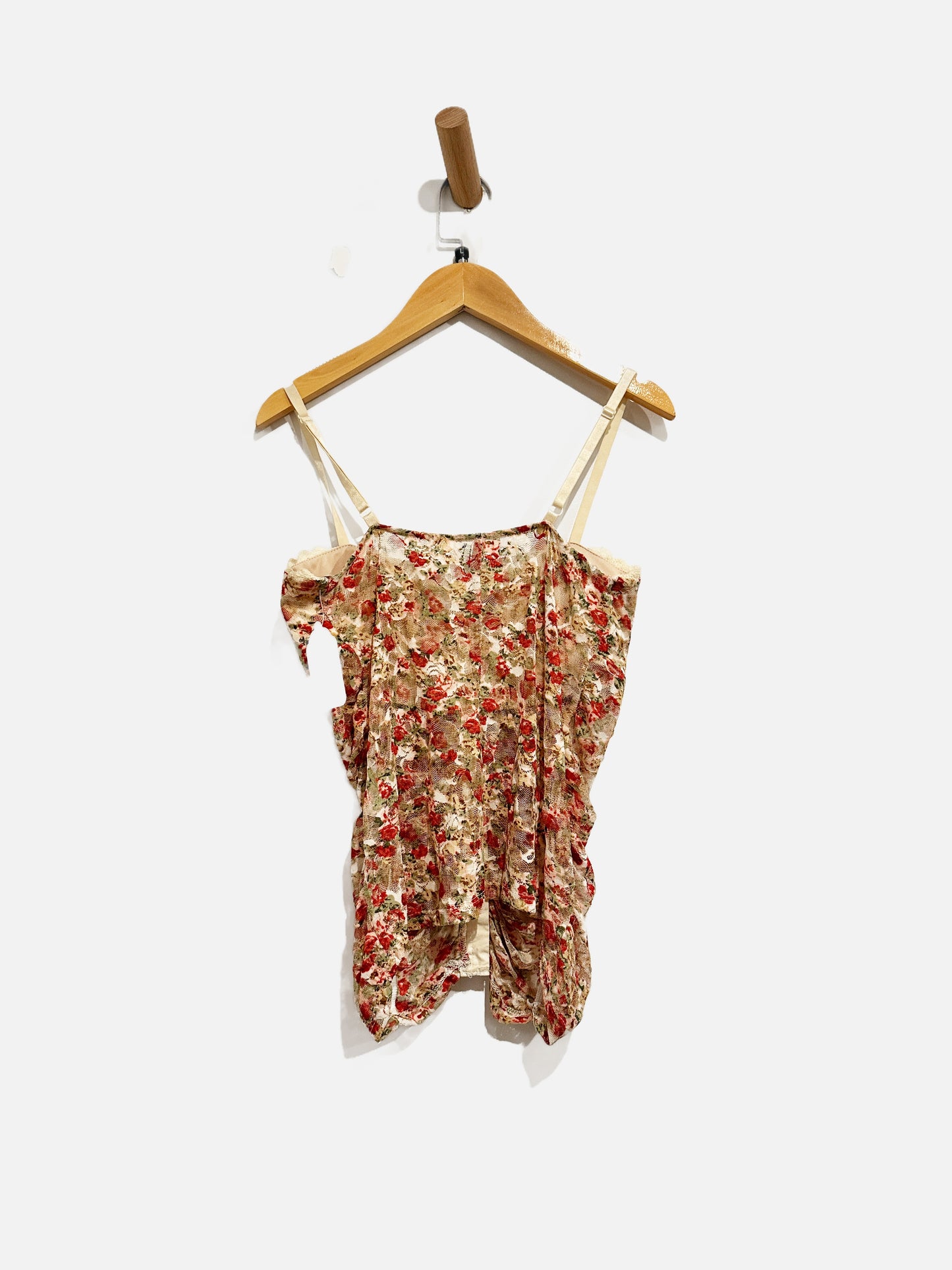 LA Banga Floral Mesh Bustier Top - Large