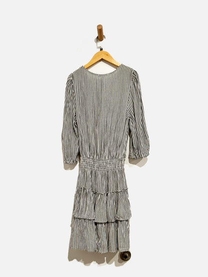 Z Supply Gray and White Stripe Mini Dress - XS