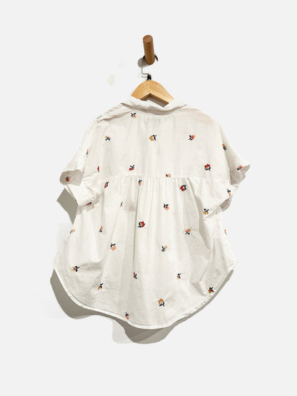 Madwell White Floral Button Down Shirt - Small