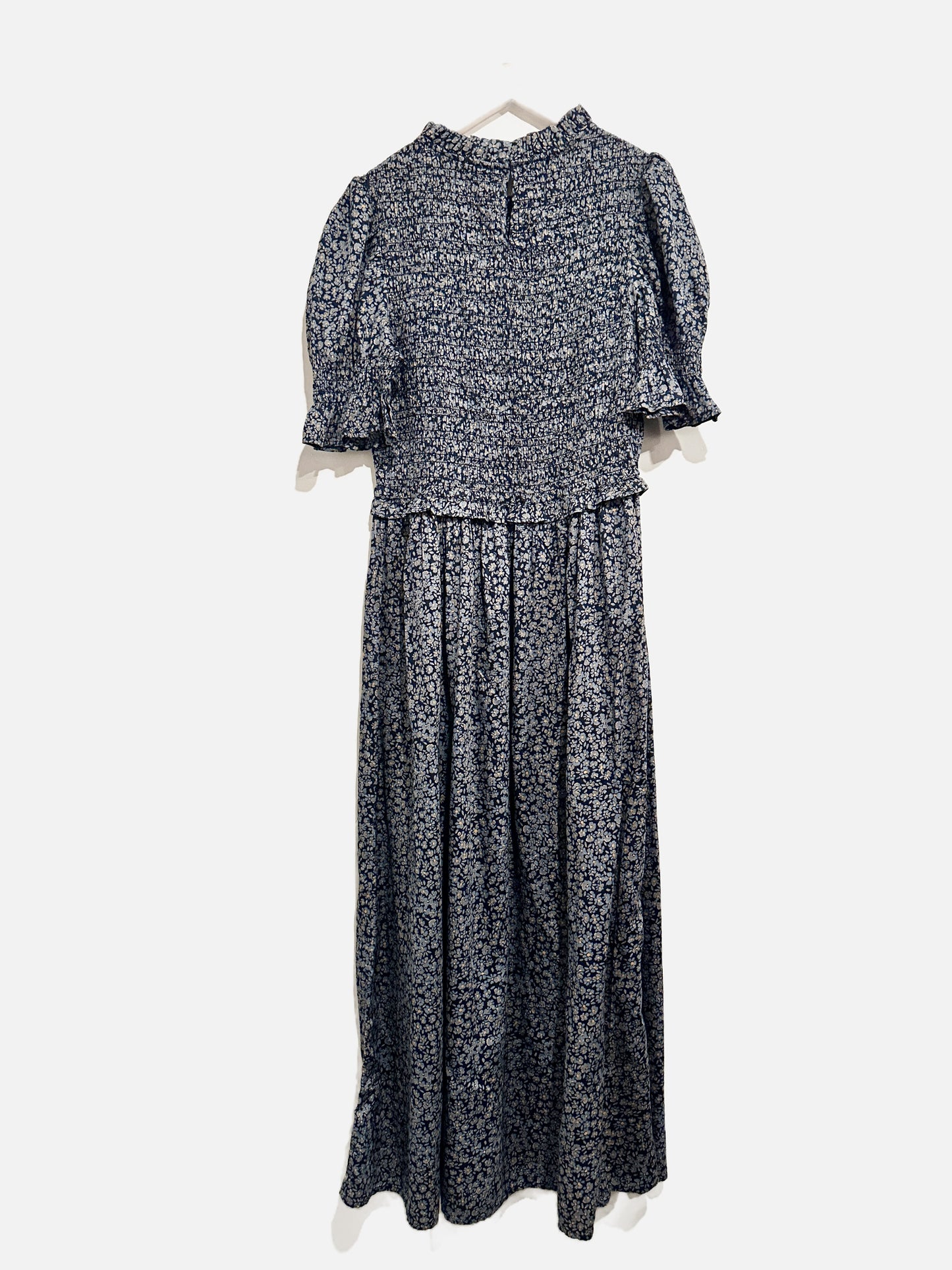 Gap Blue Floral Smocked Dress - Medium