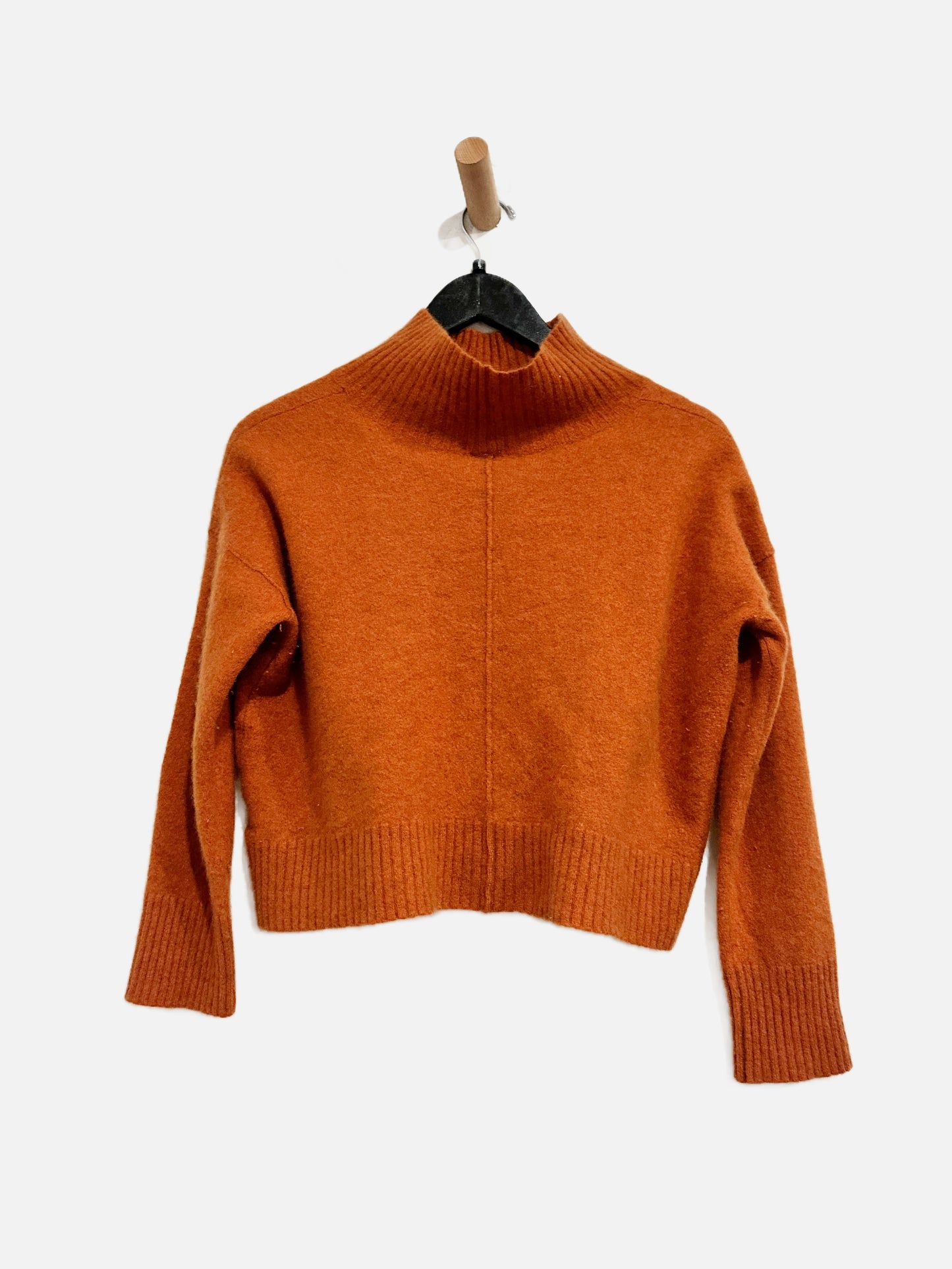 Free People Orange Mock Neck Cashmere Sweater - Large