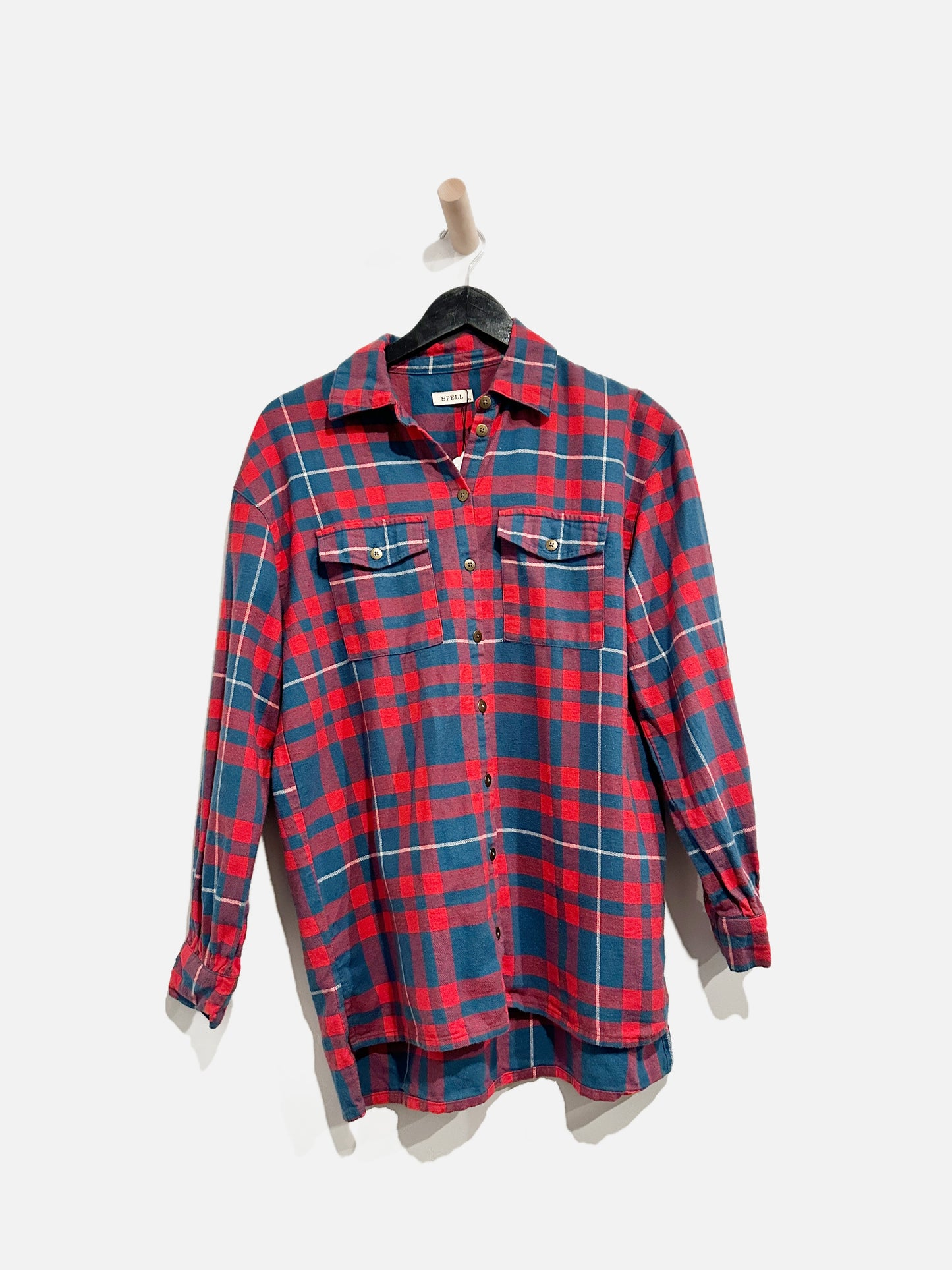 Spell Red and Blue Basecamp Flannel - XS