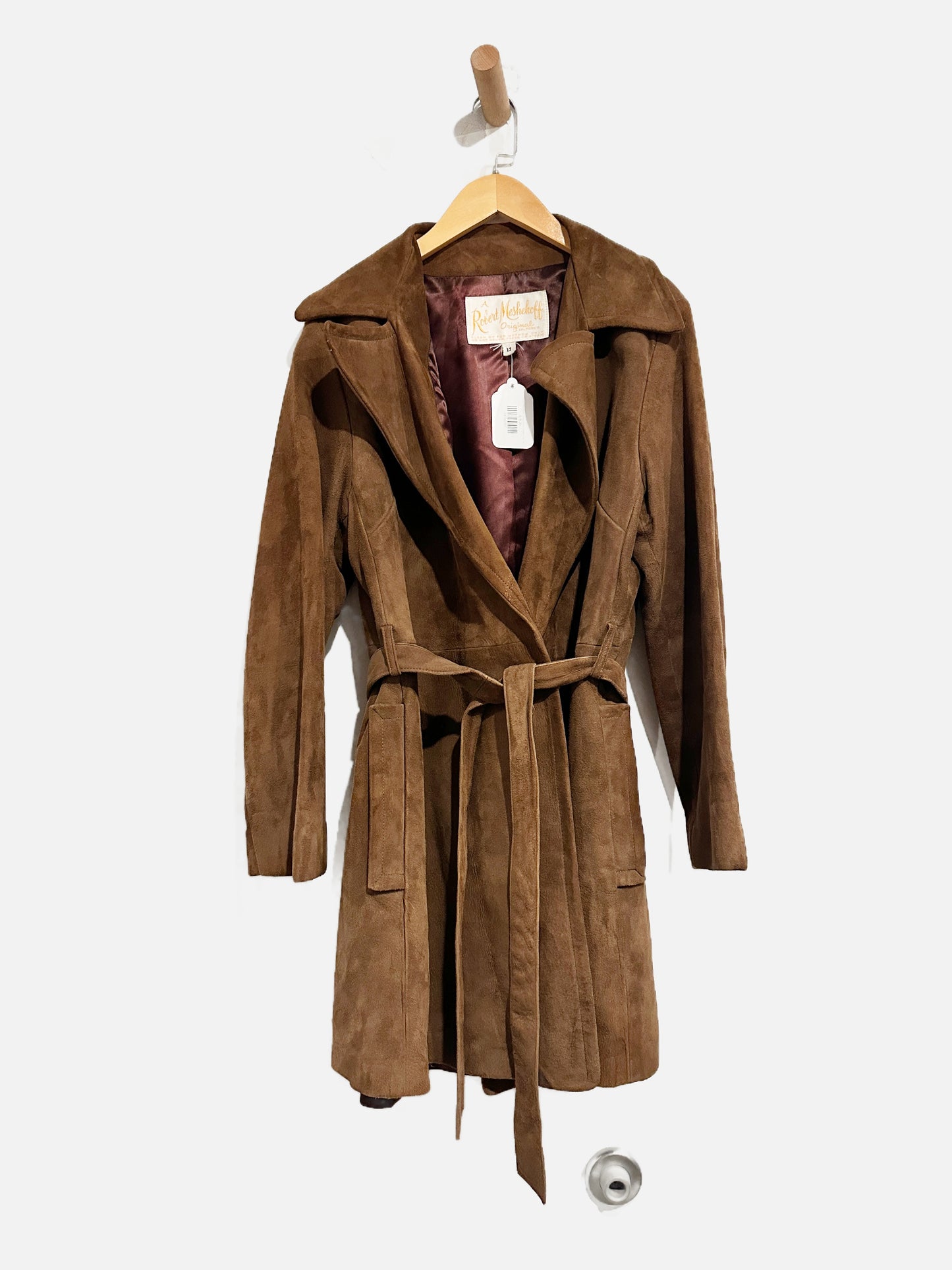 Robert Meshekoff Vintage Brown Suede Coat - 12