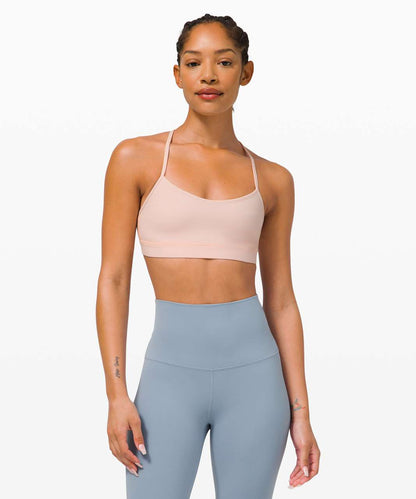 Lululemon Flow Y Nulu Bra in Feather Pink - 10