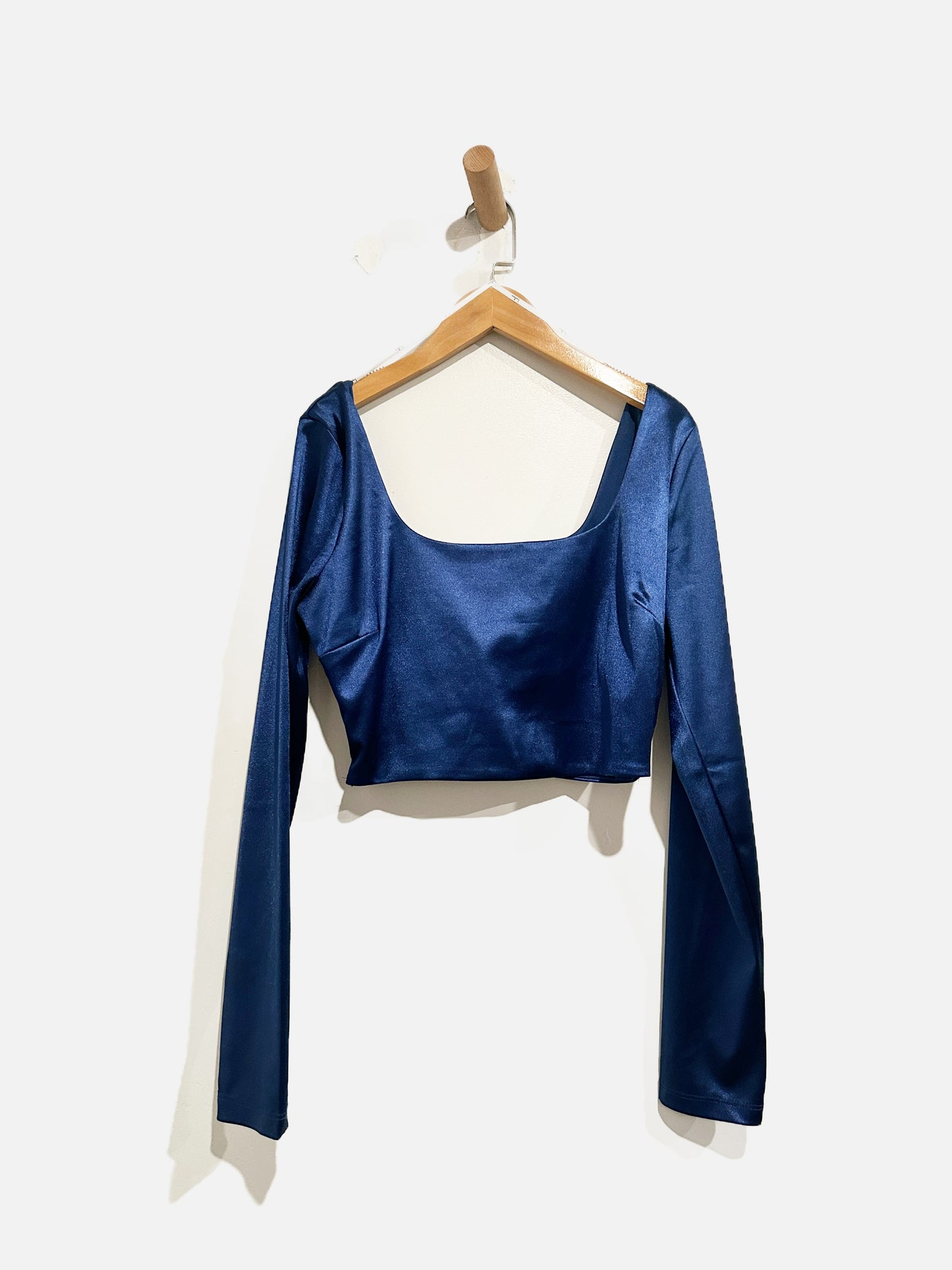 Lulus Blue Satin Skirt Set - Large