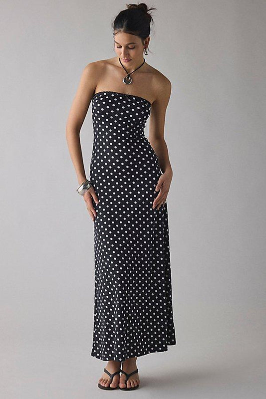 Urban Outfitters Alexis Polka Dot Strapless Maxi Dress - XXS