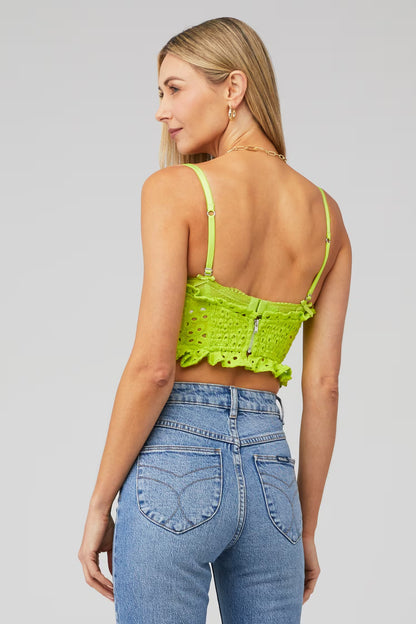 For Love & Lemons Lime Green Eyelet Bustier - XL