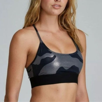 Noli Leggings and Sports Bra in Liquid Metallic Gray Camo Size Medium