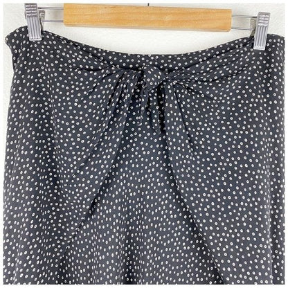 Vince Celestial Black Dotted Silk Maxi Skirt Size 10