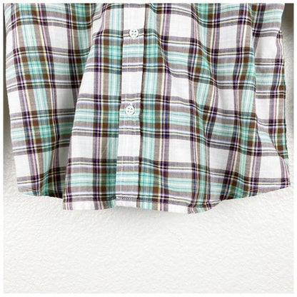 Bonpoint Green and Brown Plaid Button Down Size 6