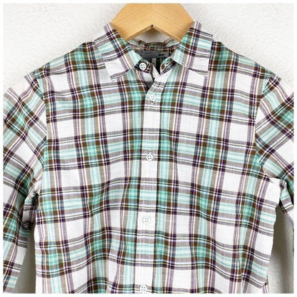 Bonpoint Green and Brown Plaid Button Down Size 6