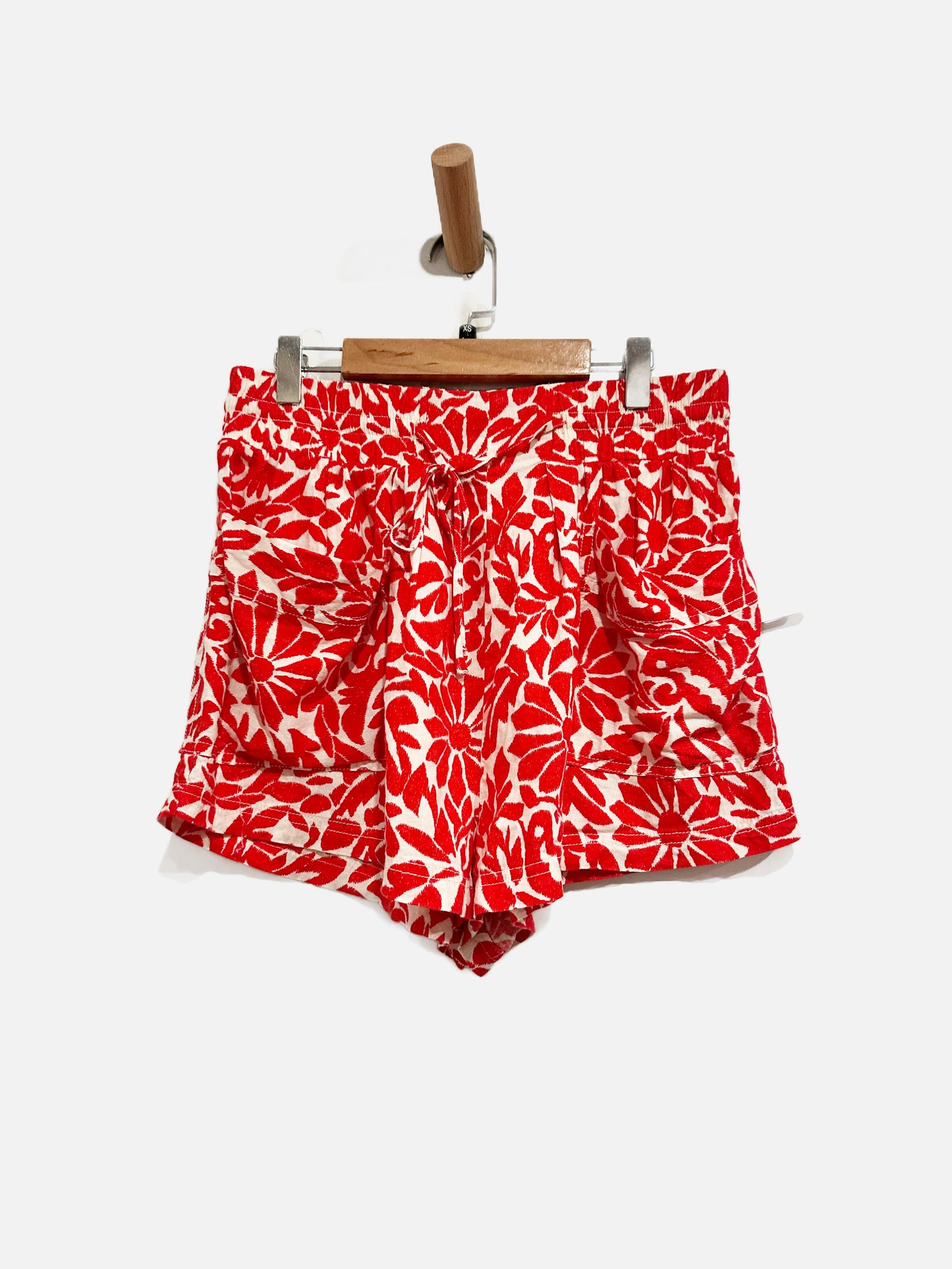 Free People Emma Patch Pocket Red Floral Shorts - XS