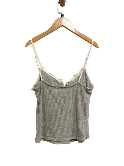 Abercrombie and Fitch Gray Ribbed Lace Trim Cami - Small