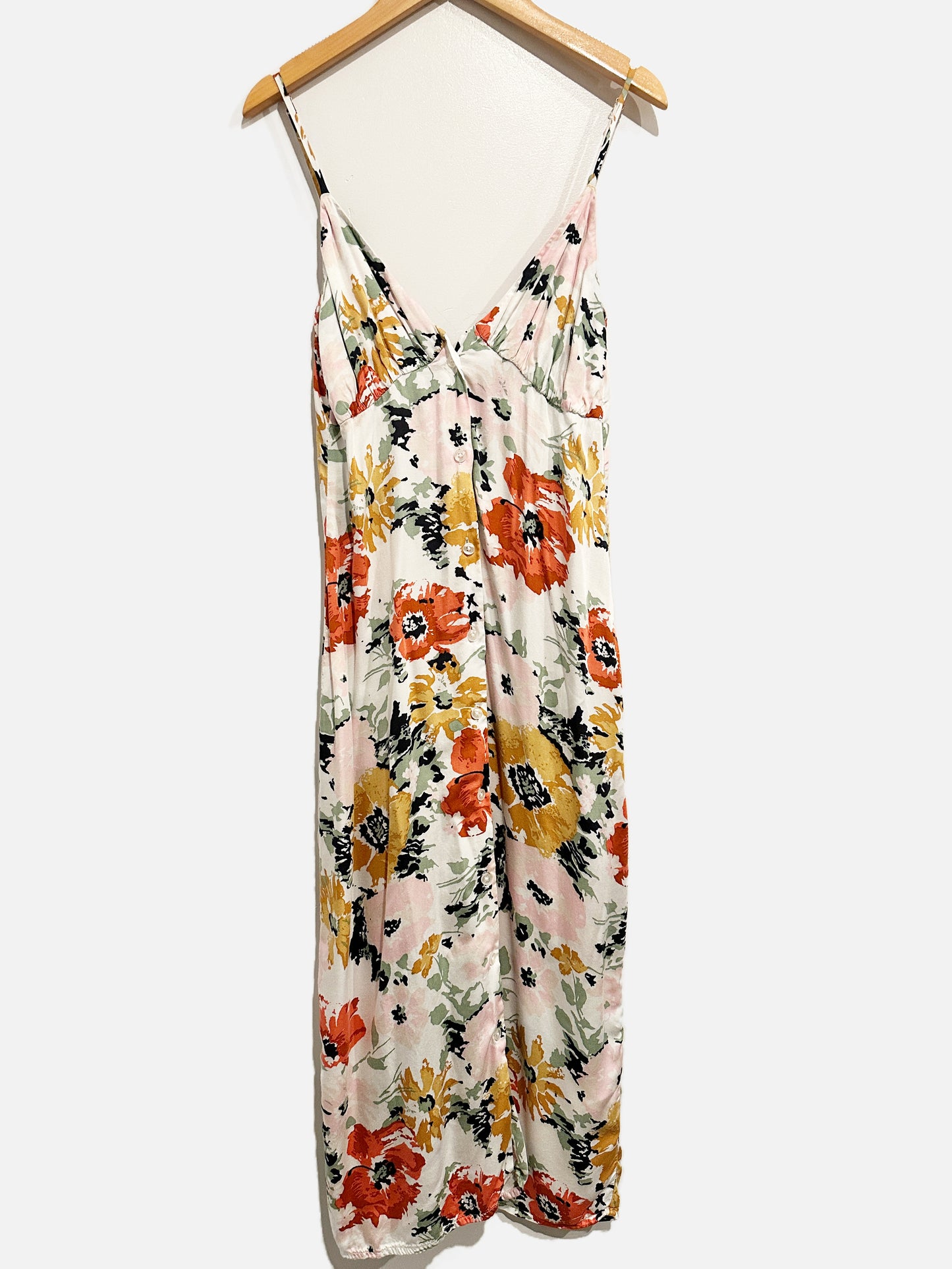 Volcom Surfbird Floral Button Front Midi Dress - XS