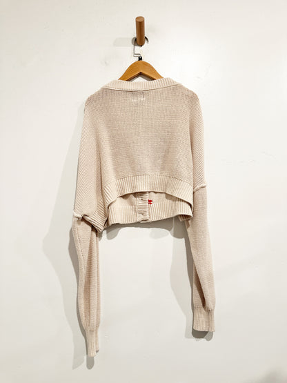 BDG Cream Crop Cardigan - Medium