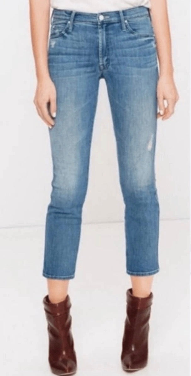 Mother High Waisted Rascal Crop in Graffiti Girl - 26