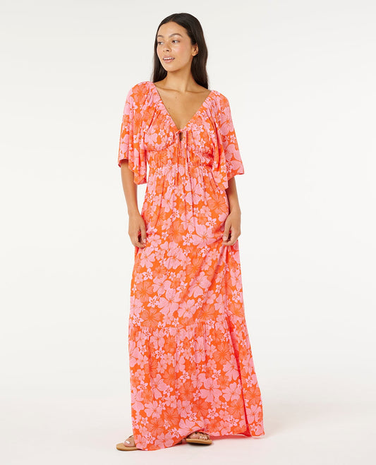 Rip Curl Aloha State Maxi Dress in Red - Small