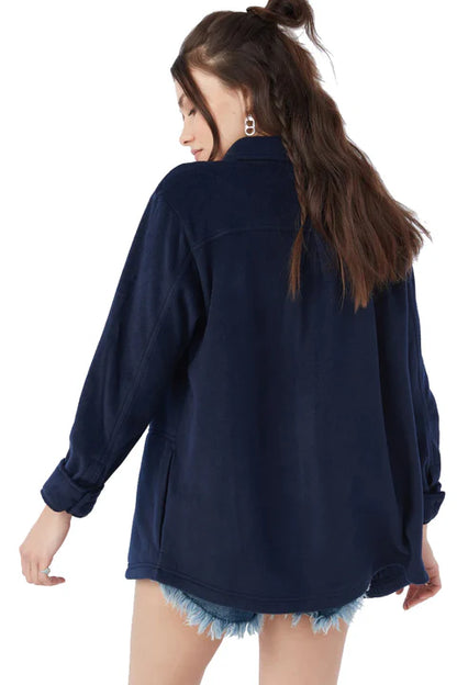 O’Neill Navy Fleece Oversized Shacket - Small