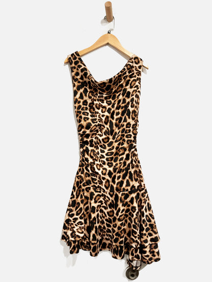 Urban Outfitters Leopard Print Midi Ruffle Dress - XS