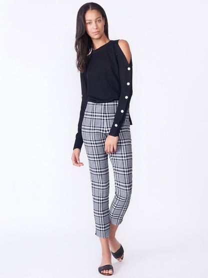 Veronica Beard Black and White Plaid Pants - 12