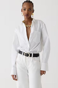 Zara White Button Down Blouse - XL