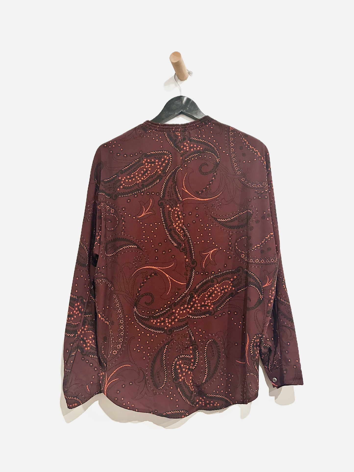 Abercrombie & Fitch Maroon Paisley Blouse - XS