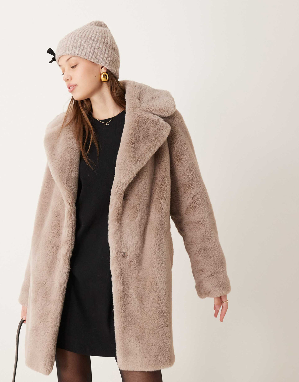New Look Beige Faux Fur Mink Coat - 6
