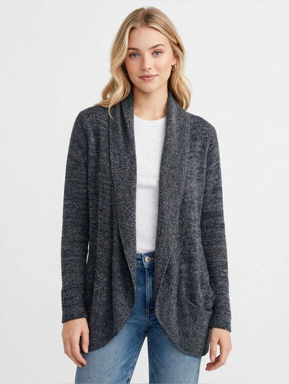 Barefoot Dreams CozyChic Lite Circle Cardigan in Carbon - Medium