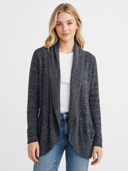 Barefoot Dreams CozyChic Lite Circle Cardigan in Carbon - Medium